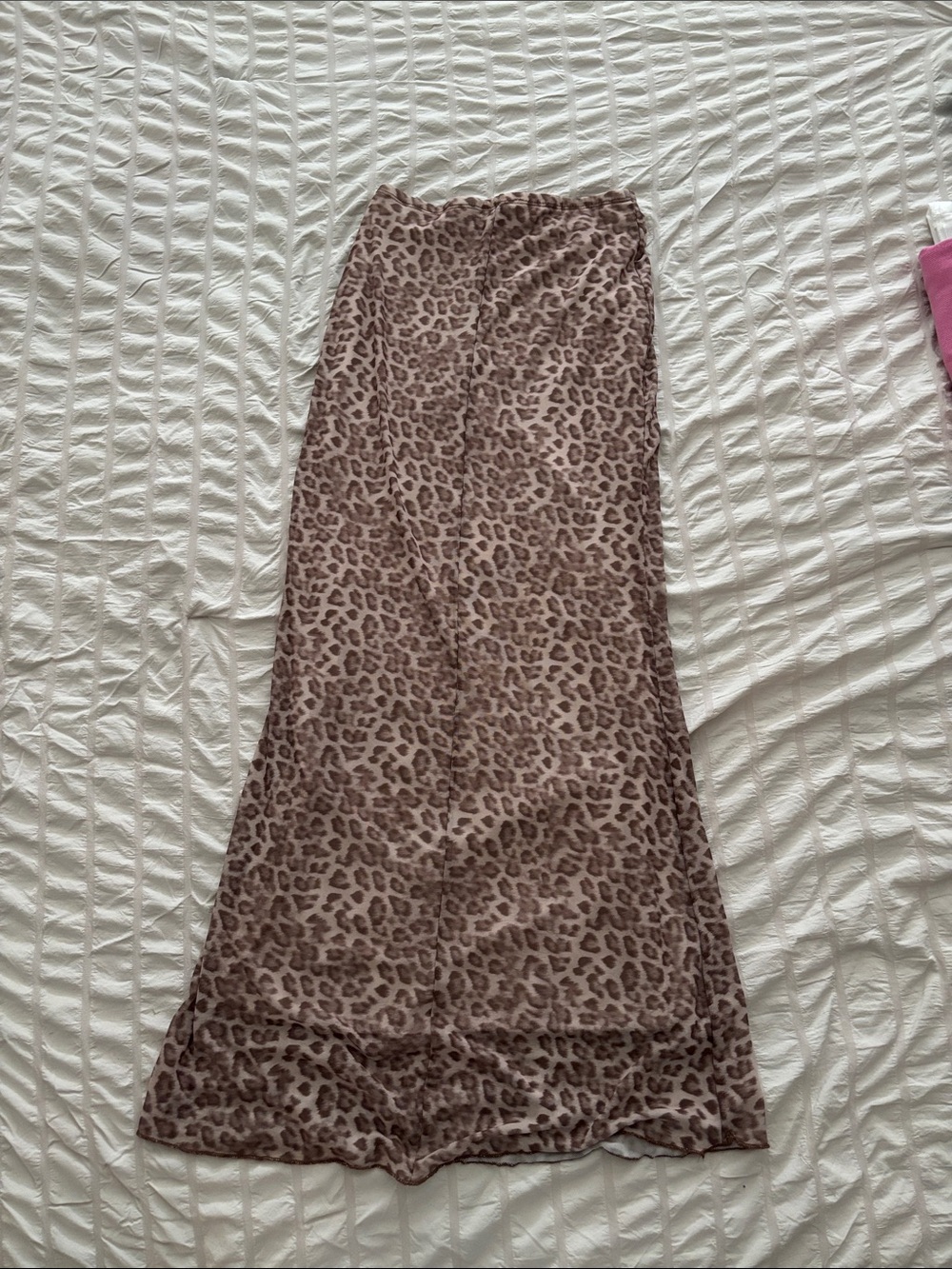Leopard Print Maxi Skirt in Brown